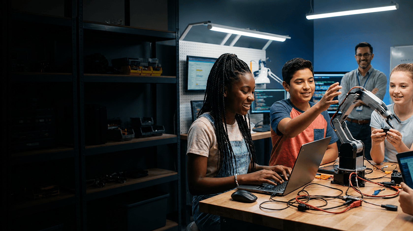 Middle school robotics collaboration