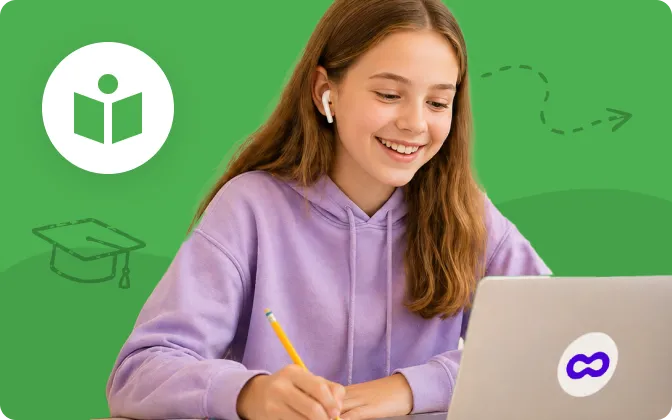 Student engaged in structured online learning